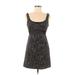 Guess Casual Dress - A-Line Scoop Neck Sleeveless: Black Solid Dresses - Women's Size 7