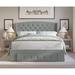 Lark Manor™ Alojzije King Tufted Upholstered Storage Panel Bed Metal in Gray | 49.2 H x 66.1 W x 85.4 D in | Wayfair