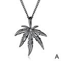 Fashion Maple Leaf Necklace Pendant Versatile Titanium Steel Men s Necklace Accessories S5P6