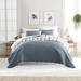 Langley Street® Kowalsky Dusk Blue Microfiber Reversible Quilt Set Polyester/Polyfill/Microfiber in Blue/Navy | Twin Quilt + 1 Standard Sham | Wayfair