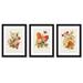 Red Barrel Studio® Antique Floral Bouquet - 3 Piece Picture Frame Print Set on Wood in Brown/Green/Orange | 14 H x 11 W in | Wayfair