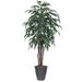 Primrue 72" Artificial Mango Tree in Pot Silk/Plastic in Gray | 72 H x 32 W x 32 D in | Wayfair C1D8197576354DD6964C1EB6F888FF90