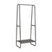 17 Stories Metal Clothing Rack Tall w/ Wooden Shelf Pewter Metal/Fabric in Gray | 60 H x 25 W x 15.75 D in | Wayfair