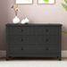 Lark Manor™ Aischa 6 Drawer 47.24" W Double Dresser Wood in Black | 30.12 H x 47.24 W x 17.7 D in | Wayfair 04E0F30B61E949BBA064A8670EC8D3EC