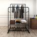 Rebrilliant Garment Rack Freestanding Hanger Double Rods Multi-Functional Bedroom Clothing Rack in Black | 60.24 H x 43.3 W x 19.68 D in | Wayfair