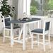 Red Barrel Studio® Counter Height Drop Leaf Rubberwood Solid Wood Dining Set Wood in White/Blue | 35.4 H in | Wayfair