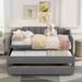 Latitude Run® Twin Daybed w/ Trundle Upholstered, Wood in Gray | 37.6 H x 40.6 W x 80.3 D in | Wayfair 11D86BFF10B34CD6AE1A5417042B65CD