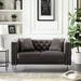 Mercer41 Jeiko 59.4" Velvet Rolled Arm Chesterfield Loveseat Velvet | 29.1 H x 59.4 W x 32.3 D in | Wayfair B60649C162AF4C569E89AAA3CA2A3334