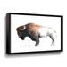 Union Rustic Wild Colorful Bison Dark Brown - Floater Frame Graphic Art on Canvas in Brown/White | 18 H x 24 W x 2 D in | Wayfair