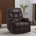 Latitude Run® Leather Power Lift Recliner Chair w/ Heat & Massage, Pillow Included Faux Leather in Black | 42.5 H x 32.7 W x 33 D in | Wayfair