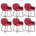 VidaXL Dining Chairs Upholste Chair w/ Metal Legs for Living Room Velvet Upholste/Velvet in Red | 33.1 H x 24 W x 24 D in | Wayfair 277111