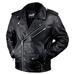 Leather Motorcycle Jacket For Men Moto Riding Cafe Racer Vintage Brando Biker Jackets CE Armored (3XL)