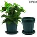 Plant Pots Set of 8 5.9 inch Planters for Indoor Plants Plastic Planters Flower Pots Indoor Plant Pots with Drainage Hole and Tray for Patio Garden Flowers Succulents Green