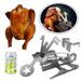 AAOMASSR Portable Chicken Stand Beer American Motorcycle BBQ Stainless Steel Rack with Glasses Indoor Outdoor Use Beer Chicken Roaster