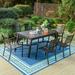Outdoor Patio Dining Set of 7/9 with Metal Expandable Rectangular Dining Table and Metal Chairs