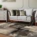 HomeRoots 4' X 6' Beige And Gray Floral Power Loom Distressed Stain Resistant Area Rug - 5' Octagon