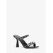 Michael Kors Clara Embellished Leather Sandal Black 6