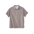 Men's Big & Tall Short Sleeve Printed Check Sport Shirt by KingSize in Gold Check (Size 9XL)