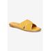 Wide Width Women's Tab-Italy Sandals by Bella Vita in Yellow Suede Leather (Size 7 1/2 W)