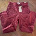 Madewell Jeans | Madewell Cranberry Colored Corduroy Jeans, Petite 28 Skinny, Nwt- Never Worn. | Color: Red | Size: 28