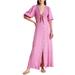 Free People Dresses | Free People String Of Hearts Cutout Tie Front Button Front Maxi Dress Size S | Color: Pink/Purple | Size: S