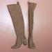 Kate Spade Shoes | Kate Spade New York Over-The-Knee Suede Boots~Pale Taupe Beige~Block Heel~7 Euc | Color: Brown/Tan | Size: 7