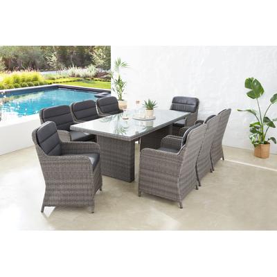 Garten-Essgruppe KONIFERA "Kairo", grau, braun, Sitzmöbel-Sets, Polyrattan, Stahl, Tischplatte aus 5mm starkem Sicherheitsglas, Topseller Image