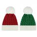 American Trends Baby Beanie Double Pom Pom Hat Kid Toddler Beanies Knit Baby Girl Winter Hat Caps for Baby Boys Girls 2 Packs White Green & Red