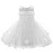 JDEFEG Dress Overalls for Toddler Girls Party Girls Birthday Bridesmaid Floral Wedding Princess Dress Gown Baby Pageant Girls Dress&Skirt 5T Little Girl Dresses Polyester White 80