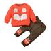 Dadaria Baby Onesies 3-24M Infant Baby Girls Boys Long Sleeve Cartoon Print Tops+ Cartoon Pants Outfits Red Baby