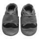 Bemesu Baby Krabbelschuhe Lauflernschuhe Lederpuschen Kinder Hausschuhe aus weichem Leder für Mädchen und Jungen Grau Bart (S, EU 18-19)