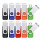 KEXIN 10 Pack USB Flash Drives 32GB USB Stick USB 2.0 Memory Stick Swivel Pen Drive Metal Cap Thumb Drive 32GB Flash Drive (5 Mix Color: Black Blue Green Orange Red)