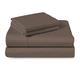 Pizuna 100% Cotton Single Bed Sheet Set Dark Brown, 400 Thead Count Long Staple Cotton Bedding Set 180x280 cm, Soft Sateen 3 PC Single Bed Sheet Set - Fitted Sheet, Flat Sheet & 1 Pillowcase