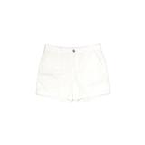 St. John's Bay Khaki Shorts: White Print Bottoms - Women's Size 8 - Stonewash