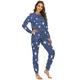 Ensemble pyjama à manches longues pour femmes pantalon coréen décontracté vêtements de nuit