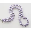 Collier de perles d'eau douce grande taille style baroque violet 7-8mm 16 pouces FPPJ pour