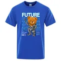 T-shirt homme estival et ample en coton et respirant pur électrique dans le futur Teddy Bear