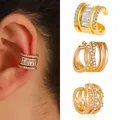 LATS – boucles d'oreilles en Zircon couleur or pour hommes et femmes 1 pièce manchette d'oreille