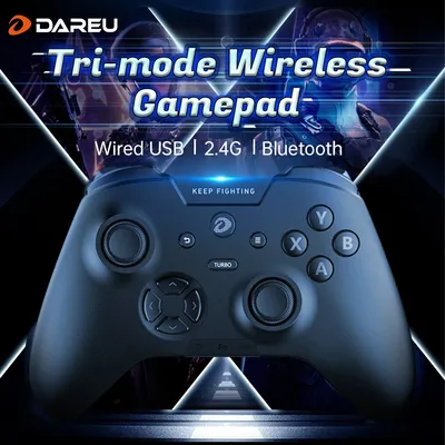 DAREU – manette de jeu sans fil Bluetooth 2.4 ghz 3 modes contrôleur de jeu Joystick Macro