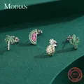Modian-Boucles d'Oreilles en Argent Sterling 925 Pur pour Femme Mignon Neutre d'Eau AMP Arbre