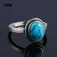 Bague naren turquoise naturelle pour femme argent regardé 925 bague vintage cadeaux pour les