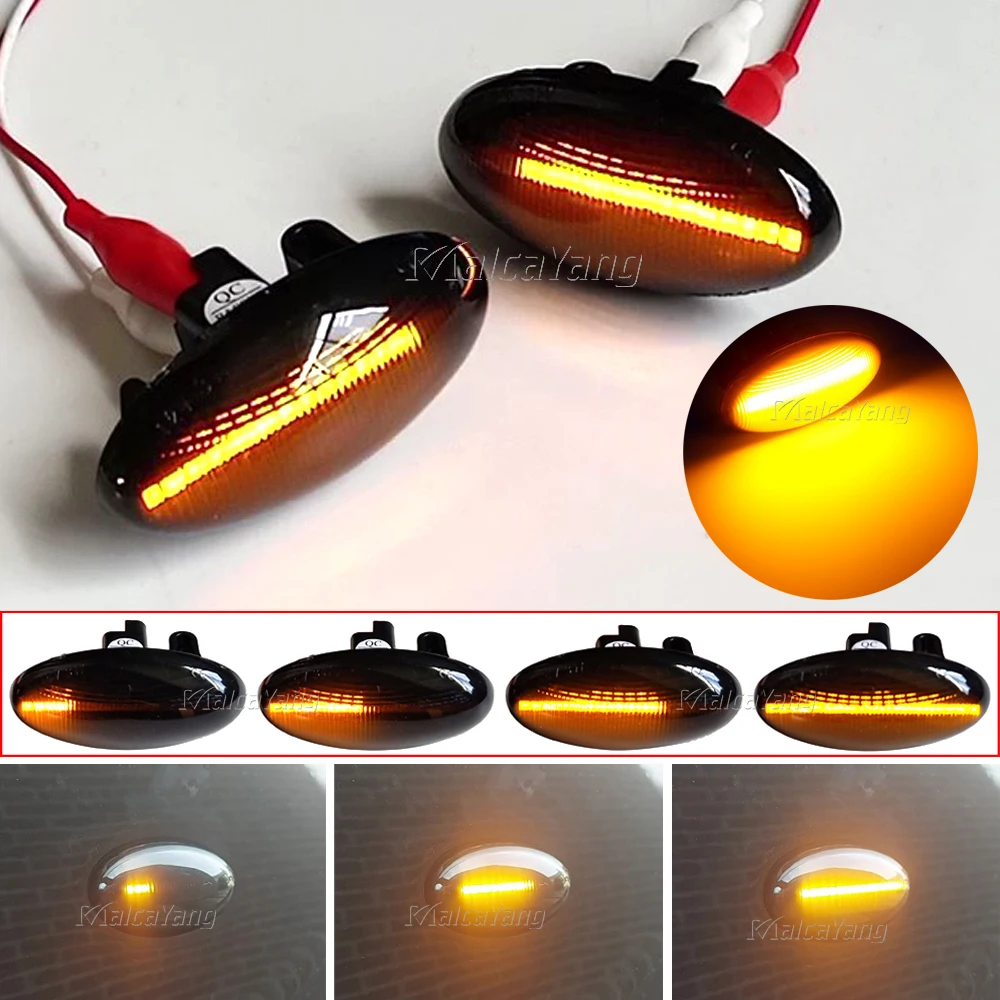 Feu de position latéral LED pour voiture, 2 pièces, clignotant latéral pour Peugeot 307 206 407 107 et citroën C1 C2 C3