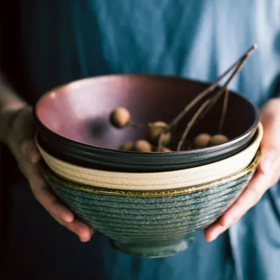 Filles en céramique japonais pour ramen grand bol pour la maison ensemble de vaisselle créative