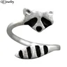 Cute Fashion Raccoon Ring Silver Color Cartoon Animal Raccoon Finger Ring for Women Girls Party