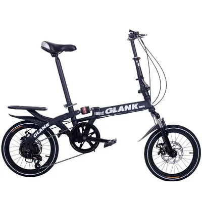 Vélo pliant léger à vitesse variable frein à disque amortissement trajet urbain cyclisme 16