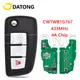 Datong World – clé télécommande intelligente de remplacement 2014 MHz pour voiture nissan Rogue