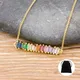 Collier en Zircon pour femmes bijoux colorés de luxe chaîne pendentif arc-en-ciel porte-bonheur