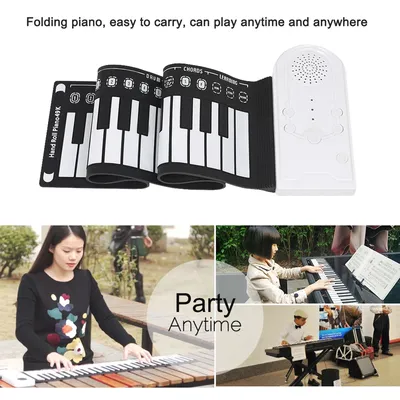 Clavier électronique pliable portable en silicone piano flexible à enrouler orgue électronique 49