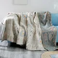 Housse de canapé en gaze de coton Textile indien motif de flèche couverture bohème Chic