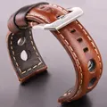 Bracelet de montre Vintage en cuir véritable pour hommes et femmes 20mm 22mm 24mm ceinture avec